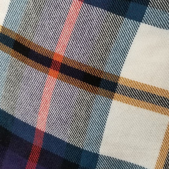 Aeropostale Button Up Long Sleeve Casual Flannel Shirt Womens S Blue Red Rayon - Picture 13 of 13